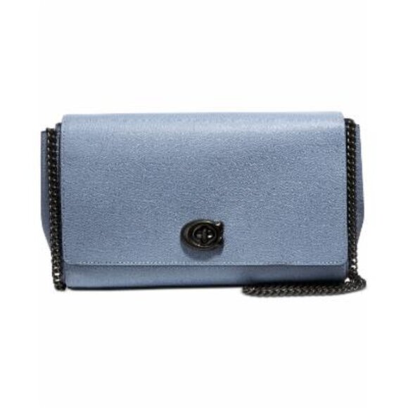 Coach Alexa Leather Chain Crossbody Clutch - Mist/Pewter - Picture 1 of 5